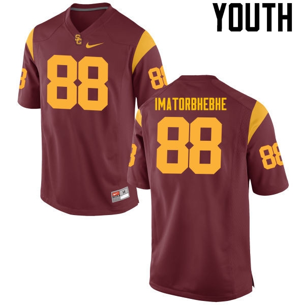 Youth #88 Daniel Imatorbhebhe USC Trojans College Football Jerseys-Cardinal